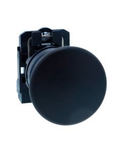 Schneider XB5AC21N, Push button, Harmony XB5, Plastic, Mushroom, Black, 40mm, Spring return, Unmarked, 1 NO