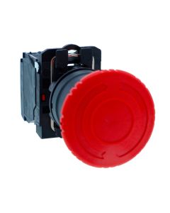 Schneider XB5AS542N, Emergency switching off push button, Harmony XB5, Plastic, Red, 40mm, Turn to Release, 1 NC