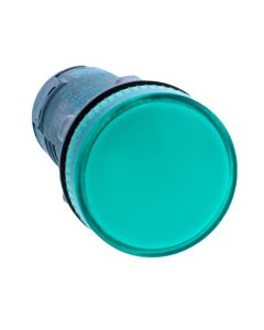 Schneider XB7EV03BPN, Monolithic Pilot Light, Harmony XB5N XB7N, Plastic, Green, 22mm, LED, 24V AC DC