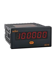 Selec XC10D, 6 digit Single Display Count Totaliser, Inbuilt Sensor Supply, Size 48x96mm, Panel Mount