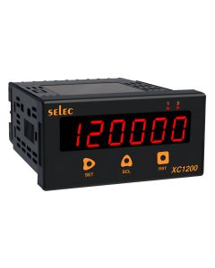 Selec XC1200, Programmable counter with rate indicator, Size 48x96mm, Panel Mount
