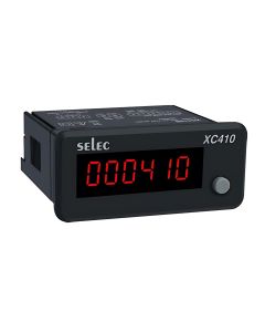 Selec XC410B, 6 digit Single Display Count Totaliser, 12V DC Sensor Supply, Size 36x72mm, Panel Mount