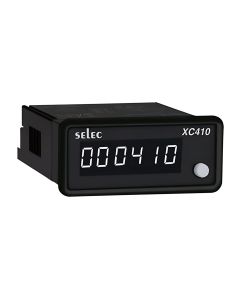 Selec XC410C, 6 digit Single White Display Count Totaliser, 12V DC Sensor Supply, Size 36x72mm, Panel Mount