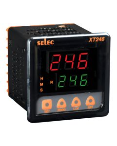 Selec XT246, 3+3 digit Dual Display Digital Timer, Size 72x72mm, Panel Mount
