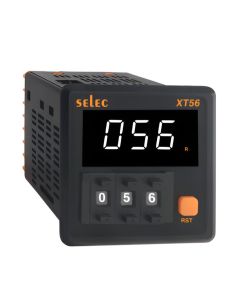 Selec XT56A, 3 Digit Single white display, Thumbwheel, On delay/ Interval mode Digital Timer, Size 48x48mm, Panel Mount, Low Depth