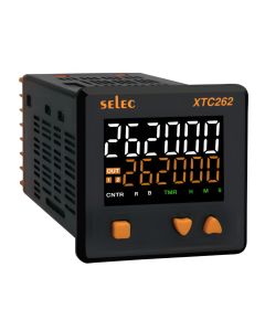 Selec XTC262, 6+6 Digit Dual Display, Multifunction Digital Timer + Counter, Size 72x72mm, Panel Mount
