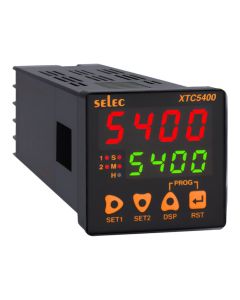 Selec XTC5400, 4+4 Digit Dual Display, Multifunctional and Multirange Digital Timer + Counter, Size 48x48mm, Panel Mount