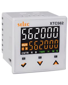 Selec XTC562, 6+6 Digit Dual Display, Multifunction Digital Timer + Counter, Size 48x48mm, Panel Mount