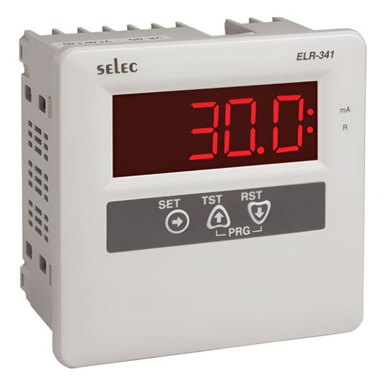 Selec ELR341-1, 3 Digits LED Display Earth Leakage Relay, 30mA-30A Settable, Single & Three Phase Systems, Size 96x96mm, Panel Mount