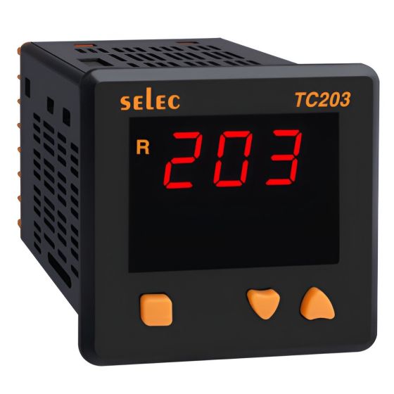 Selec TC203AX, 3 Digit Single Display Digital Temperature Controller, Relay/SSR Output, Size 72x72mm, Panel Mount