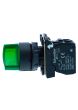 Schneider XB5AK123M1N, Ill selector switch, Harmony XB5, Plastic, Green, 22mm, Short handle, 2 position, Stay put, 230V AC, 1 NO