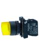 Schneider XB5AK125B1N, Ill selector switch, Harmony XB5, Plastic, Yellow, 22mm, Short handle, 2 position, Stay put, 24V AC DC, 1 NO