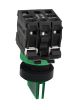 Schneider XB5AK133B3N, Illuminated selector switch, Harmony XB5, Grey plastic, Green handle, 22mm, 3 positions, Universal LED, 1NO + 1NC, 24V AC/DC
