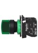 Schneider XB5AK133B3N, Illuminated selector switch, Harmony XB5, Grey plastic, Green handle, 22mm, 3 positions, Universal LED, 1NO + 1NC, 24V AC/DC