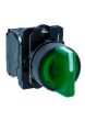Schneider XB5AK133M3N, Ill selector switch, Harmony XB5, Plastic, Green, 22mm, Short handle, 3 position, Stay put, 230V AC, 2 NO