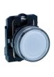 Schneider XB5AW31B1N, Illuminated pushbutton, Harmony XB5, Plastic, Flush, White, 22mm, Spring return, 24V AC DC, 1 NO