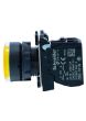 Schneider XB5AW35B1N, Illuminated pushbutton, Harmony XB5, Plastic, Flush, Yellow, 22mm, Spring return, 24V AC DC, 1 NO