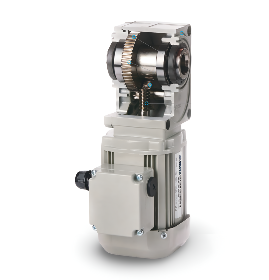 MDSY20S-7.5N020-G||Three Phase Helicross Hollow AC geared motor, Gear Ratio 1:7.5, Hollow Diameter 20mm, 200Watt, 230VAC 