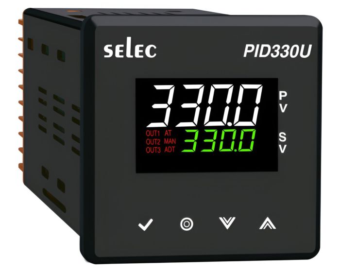 Selec PID330-U-C-1, 4+4 Digit Dual Display PID Temperature Controller, Universal Input and Output With RS485 Communication, Size 96x96mm, Panel Mount