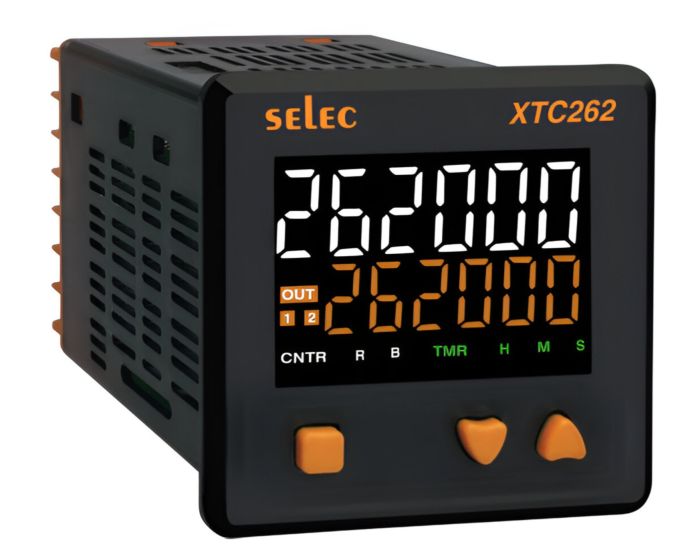 Selec XTC262, 6+6 Digit Dual Display, Multifunction Digital Timer + Counter, Size 72x72mm, Panel Mount