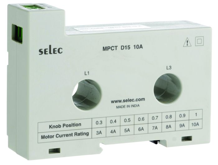 Selec MPCT-D15-80A, Motor Protection current transformer, Input Current 80A, DIN Rail Mount