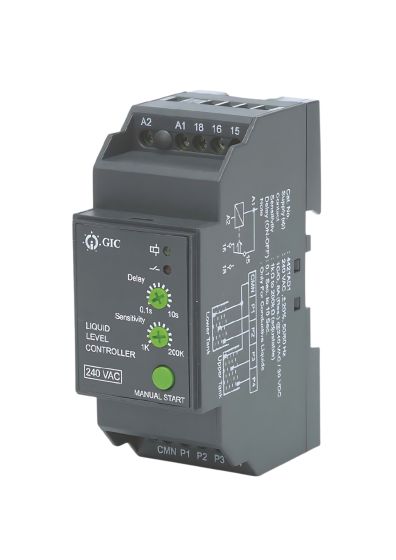 GIC 4431AD1, 400VAC, 1 C/O,1K to 200K Sensitivity, Draining & Filling, Liquid Level Controller