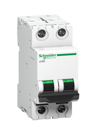 Schneider A9N2P32CGN, Miniature circuit breaker (MCB), 2 Pole, 32Amp, C Curve, 10kA