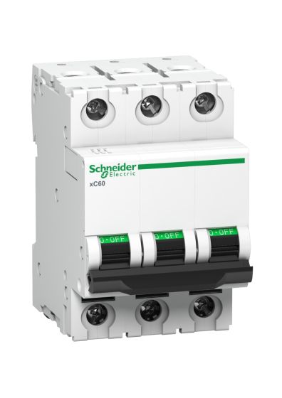 Schneider A9N3P20CGN, Miniature circuit breaker (MCB), 3 Pole, 20Amp, C Curve, 10kA