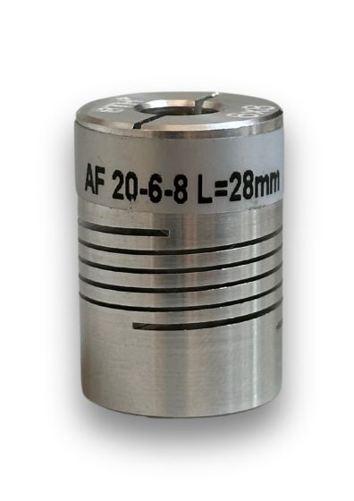 AF-20-6-8-L-28||Aluminium Alloy coupling,6mmx8mm (Encoder, Stepper Motor) 