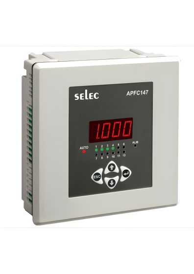 Selec APFC147-108-90-550V, 7 Segment LED Display, 8 & 12 Relay Stages, 144x144mm, Panel Mount