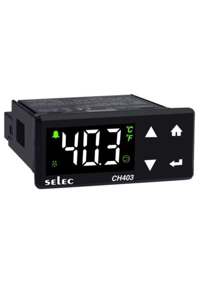 Selec CH403C-3-NTC, 3 Digit Single Display Cooling Controller, NTC Input and Relay Output, Size 36x72mm, Panel Mount