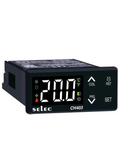 Selec CH403C-4-NTC, 3 Digit Single Display Dual Channel Cooling Controller, 2 NTC Input and 3 Relay Output, Size 36x72mm, Panel Mount