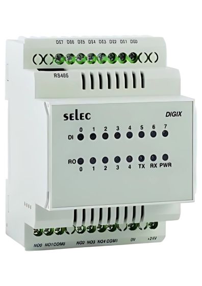 Selec DIGIX-1-0-0-24VDC-B, Smart Relay Blind PLC with LED Indicaton, 8 Digital Inputs & 5 Relay Output, Size 70x90mm, DIN Rail Mount