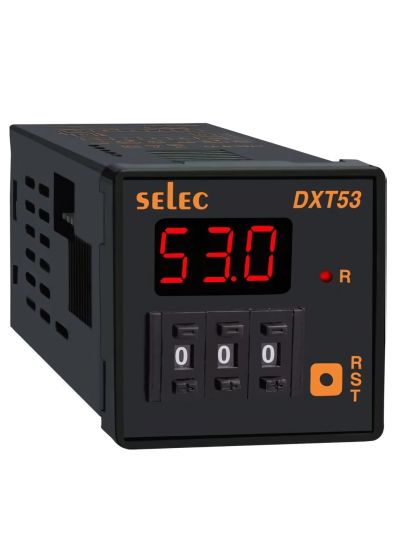 Selec DXT53, 3 Digit Single Display, Thumbwheel, ON Delay / Interval Digital Timer, Size 48x48mm, Panel Mount