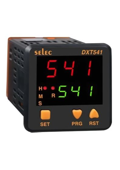Selec DXT541, 3 Digit Dual LED Display, Multifunction Digital Timer, Size 48x48mm, Panel Mount, Low Depth