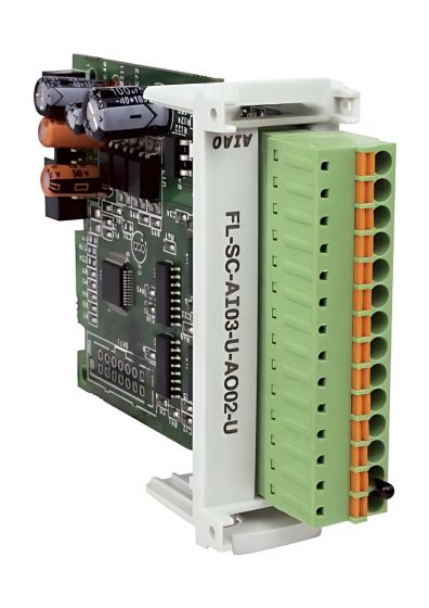 Selec FL-SC-AI03-U-AO02-U, Modular type PLC - Flexys IO Cards, 3 Channel Analog Input - Universal, 2 Channel Analog Output – Universal Card, Plug Type