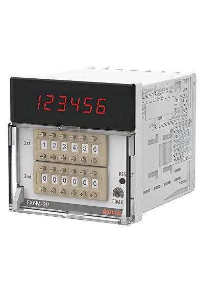Autonics FX6M-2P4, Standard Digital Counter + Timer, 6-digit 7-segment LED, Panel Mount