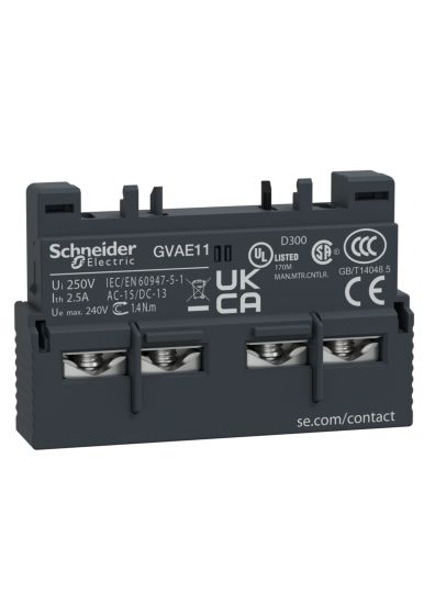 Schneider GVAE11, TeSys GV2 & GV3 - auxiliary contact - 1 NO + 1 NC