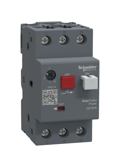 Schneider GZ1E05, Motor Circuit Breaker, Easy TeSys Power, GZ1E, AC-3, 3 Pole, 0.63~1A, Thermal Magnetic Trip