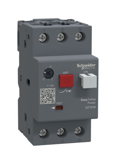 Schneider GZ1E06, Motor Circuit Breaker, Easy TeSys Power, GZ1E, AC-3, 3 Pole, 1~1.6A, Thermal Magnetic Trip