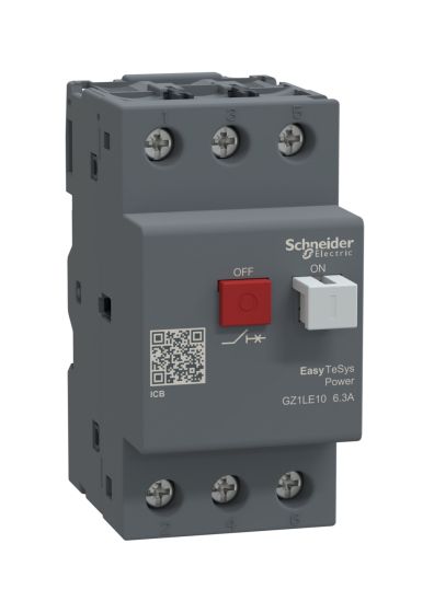 Schneider GZ1LE10, Motor Circuit Breaker, Easy TeSys Power, GZ1LE, 3 Pole, Push-Button, 6.3A, Magnetic Trip