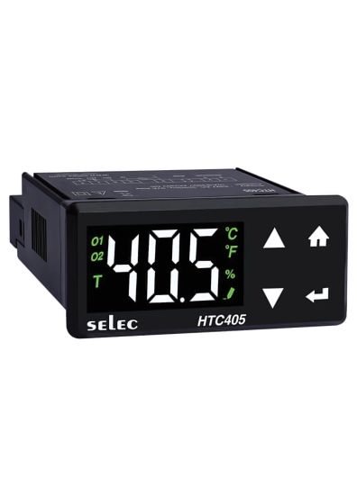 Selec HTC405, 3 Digit Single Display Humidity + Temperature Controller, RH/RTD Sensor Input 2 Relay Control Output, Size 36x72mm, Panel Mount