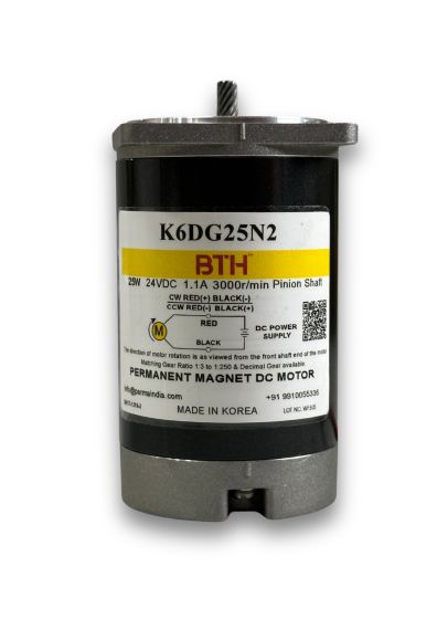 K6DG25N2||25 Watt 24V DC Motor, Pinion Shaft, Flange 60mm