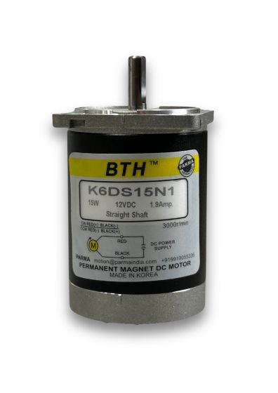 K6DS15N1||15 Watt 12V DC Motor, Straight Shaft, Flange 60mm