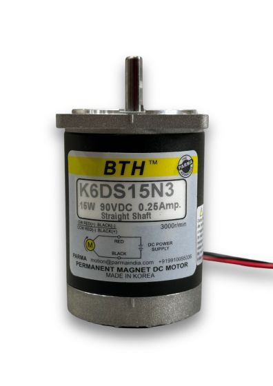 K6DS15N3||15 Watt DC Motor, Straight Shaft, Flange 60mm, Supply 90V DC