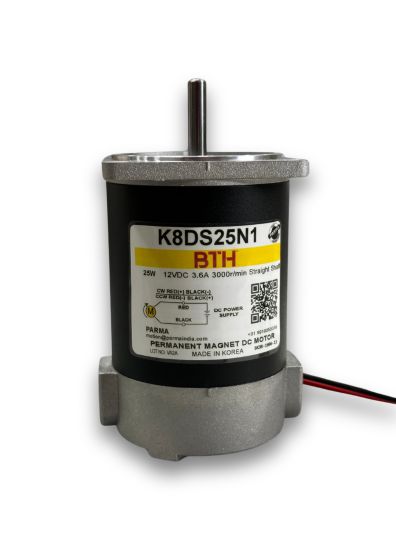 K8DS25N1||25 Watt 12V DC Motor, Straight Shaft, Flange 80mm
