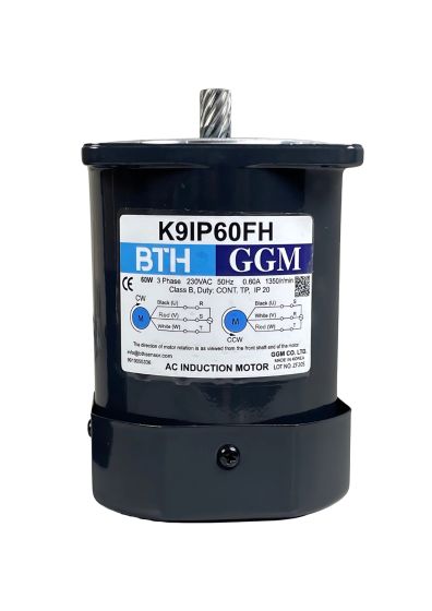 K9IP60FH ||Three Phase 60 Watt Induction Motor, Pinion Shaft, Flange 90mm, 230VAC