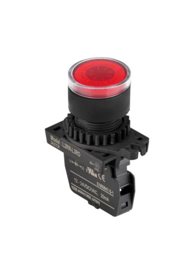Autonics L2RR-L3RD, Marking(Lamp), Flat round(extended), Red, Pilot Light