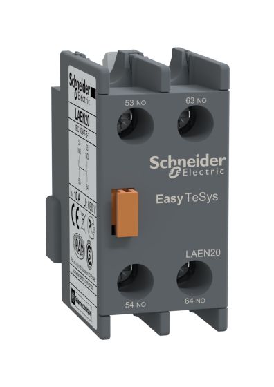 Schneider LAEN20, EasyPact TVS - auxiliary contact block - 2 NO - screw-clamps terminals