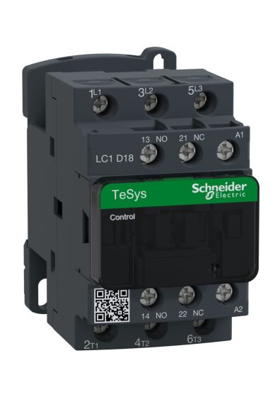 Schneider LC1D18F7, TeSys D contactor - 3P, 440V, 18 A, 110V AC coil